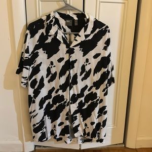 ASOS Zebra Short Sleeve Casual Button Down